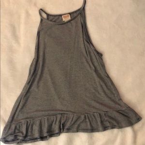 Navy Blue and White Striped Halter Top